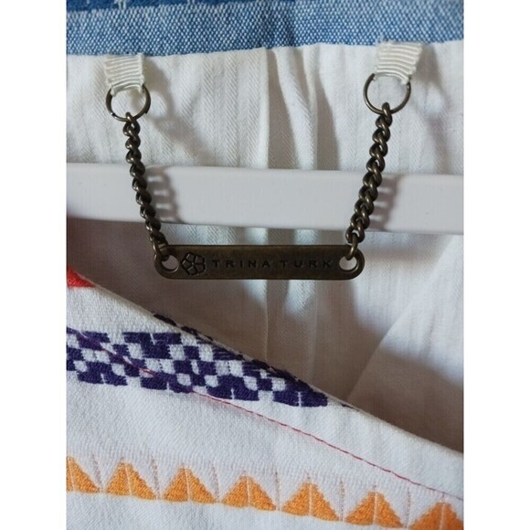 Trina Turk Beatrix Moto Jacket Blazer Embroidered Zip Up Multicolor Size 4 - Picture 4 of 7